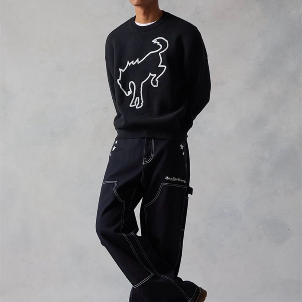 Ford Black Cargo Trousers with Star Accents - Picture 2 of 7